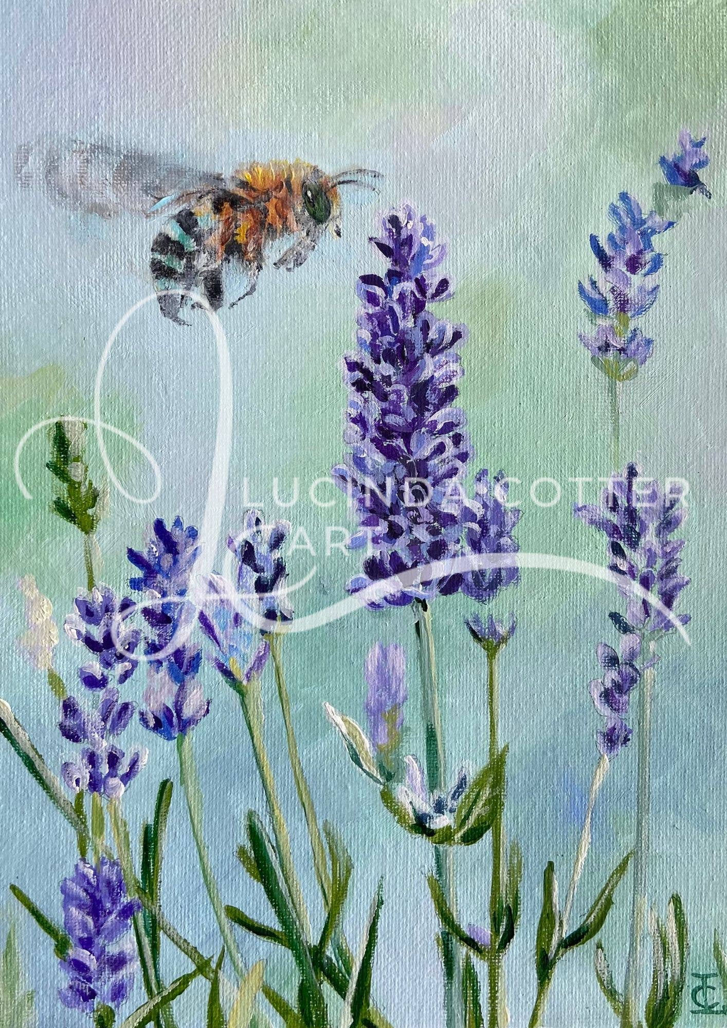 Native Bee & Lavender Greeting Card