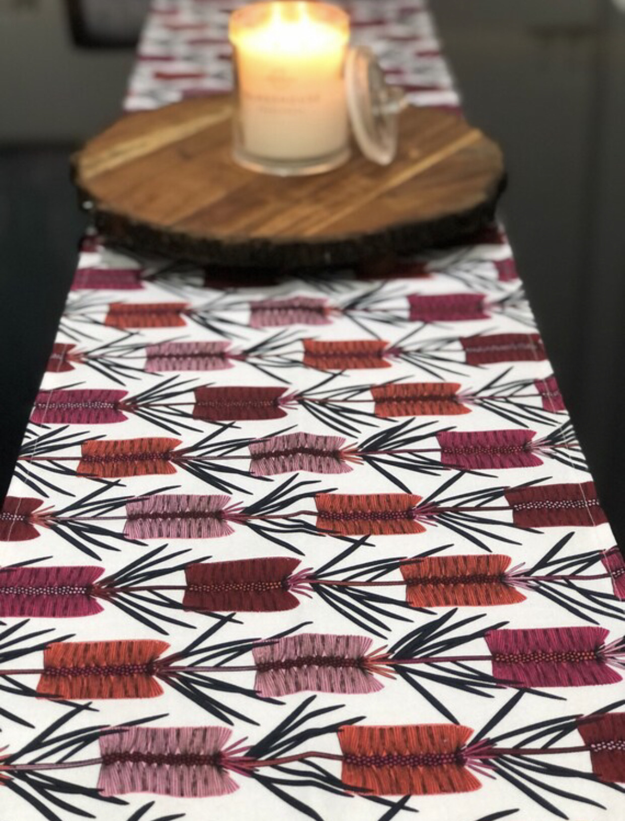Bottlebrush Table Runner 32x150cm. Handmade in Australia