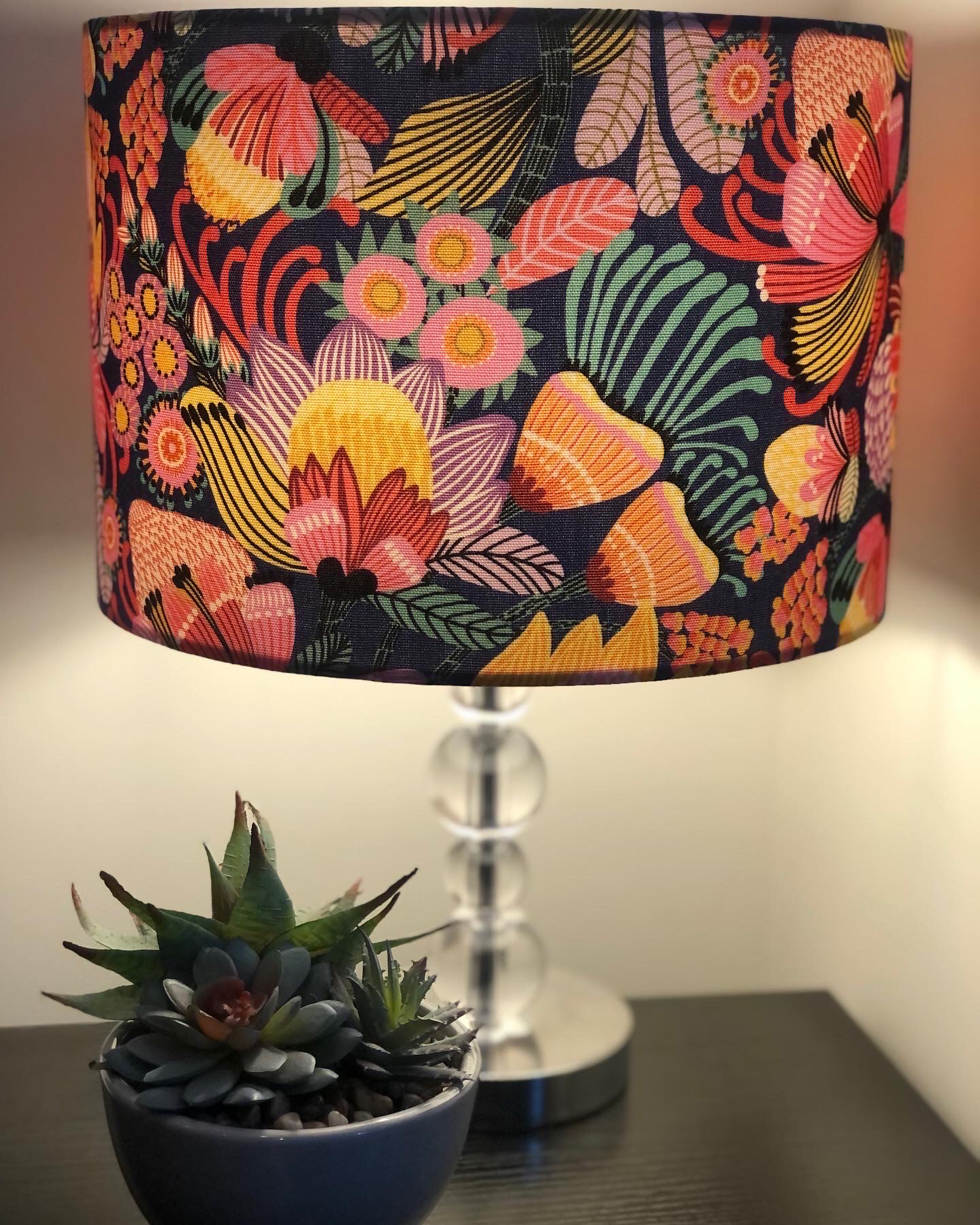 Lampshade 20cm Kirstin Katz Wild Protea print. Handmade in Australia
