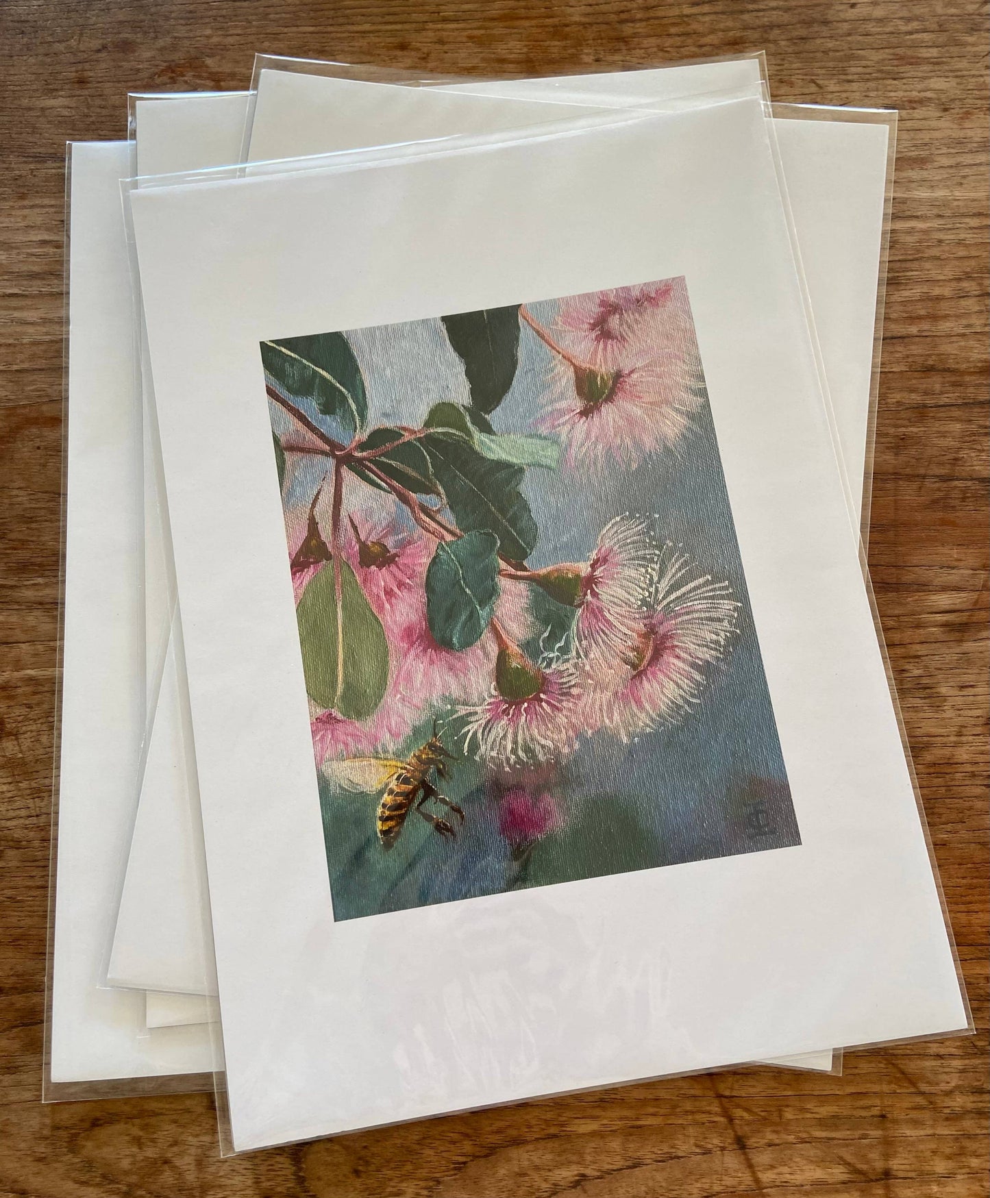 Gum Blossoms and Honeybee Poster Print A3