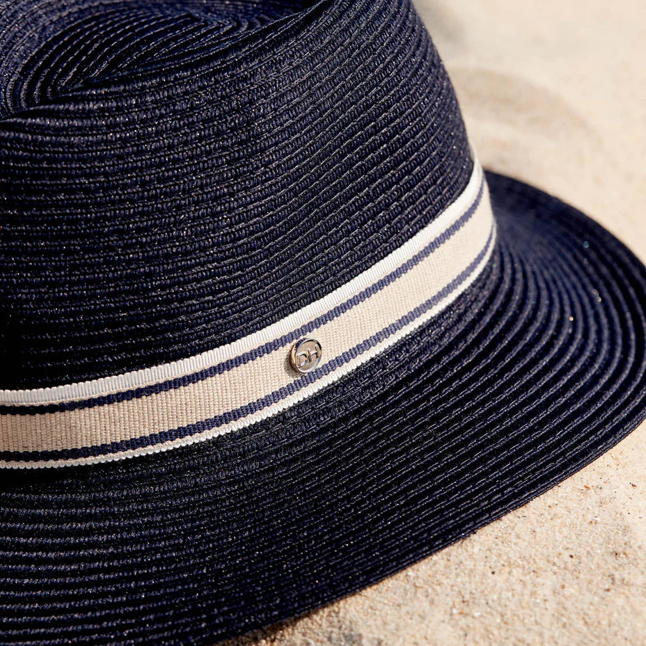 DEBORAH HUTTON CANOPY BAY. Navy Huntingdale Golf Fedora with Magnet. Handmade in Australia.