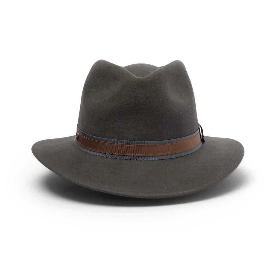 DEBORAH HUTTON CANOPY BAY Ashford Felt Fedora Hat, Dark Grey. Handmade in Australia