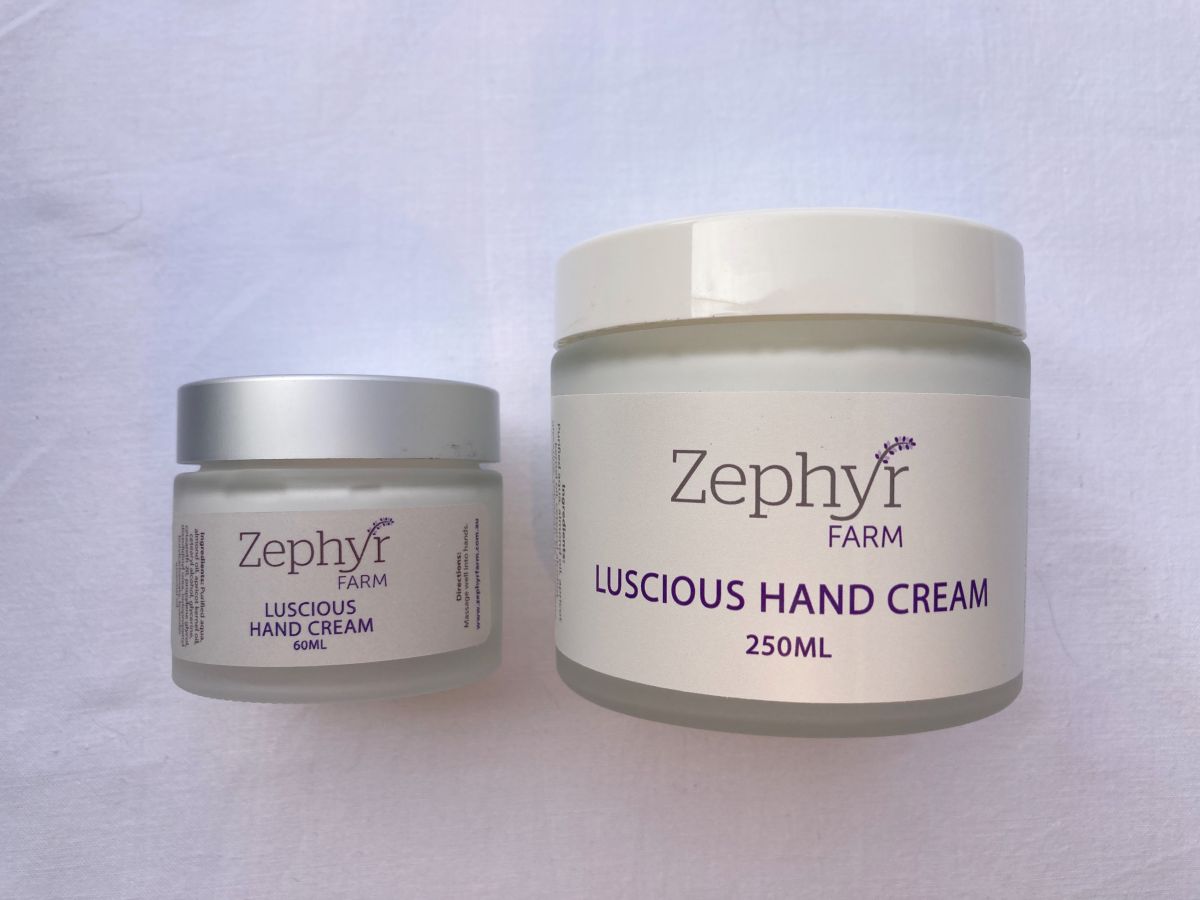 Zephyr Lucious Hand Cream 60ml. Made in Australia.