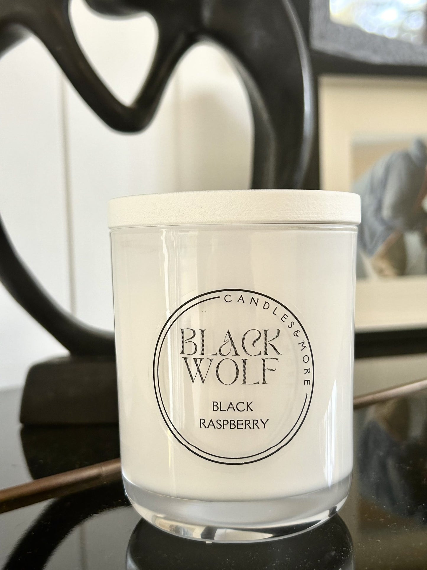 Black Wolf Candle Black Raspberry. Handmade in Australia