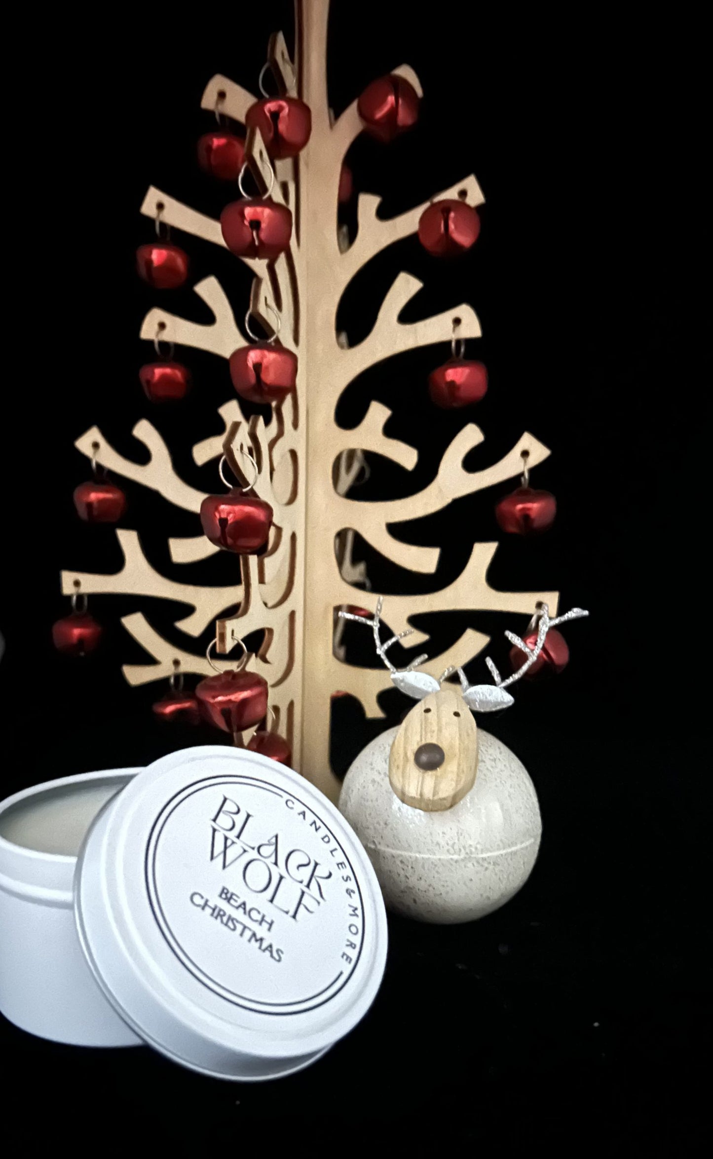 Black Wolf Candle Beach Christmas. Handmade in Australia.