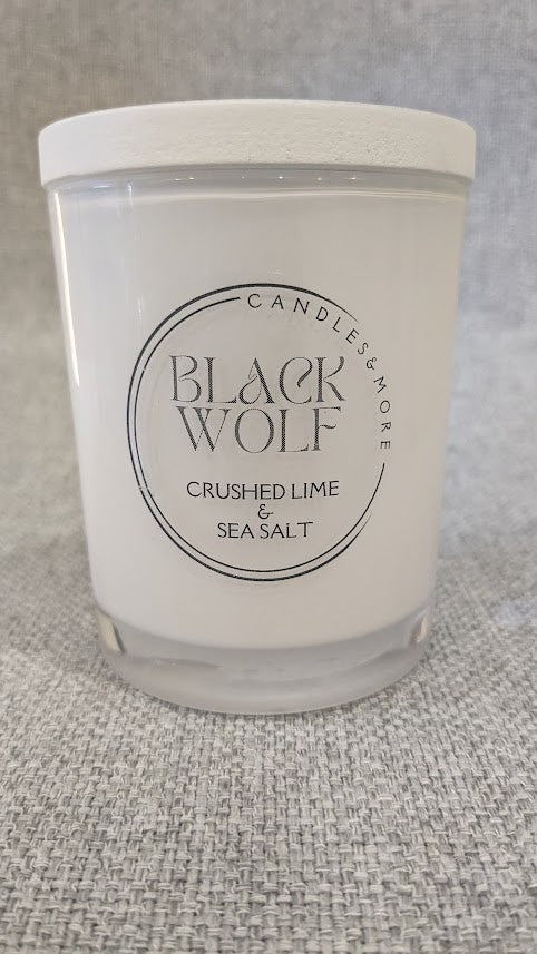 Candle Jar Crushed Lime Sea Salt. Handmade in Australia.