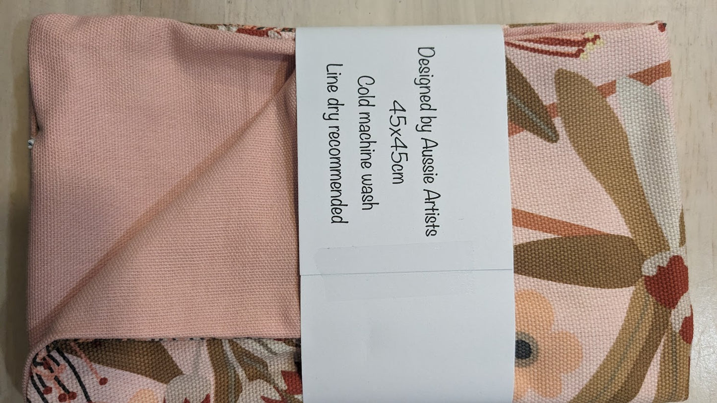Cushion Cover Square Penda Pink 45cm x 45cm. Handmade in Ausralia