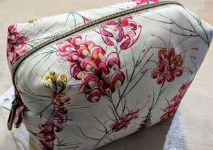 Grevillea Box Makeup Bag Pouch. Fully lined. Handmade in Australia