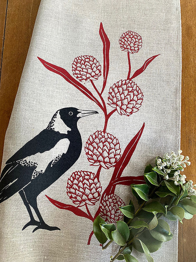 Eastbourne Art Tea Towel Australian Bird Native Decorative Prints