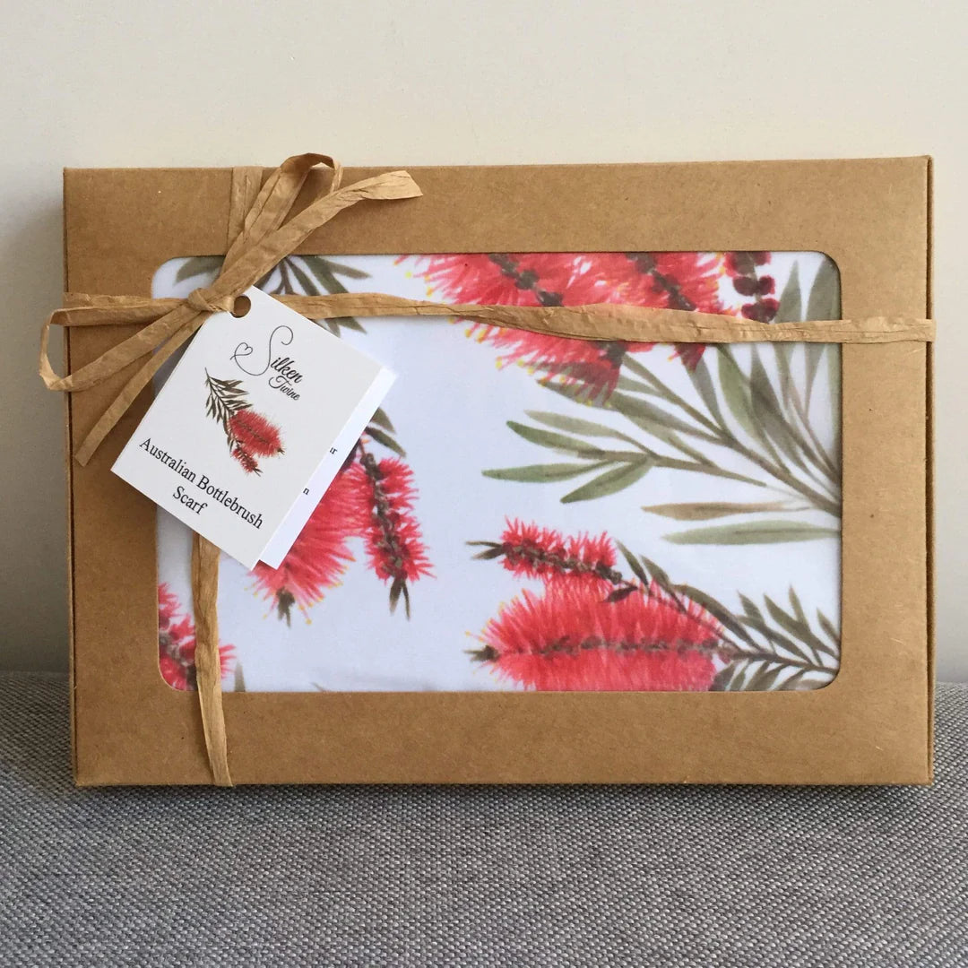 Bottlebrush Chiffon Scarf Handmade in Australia