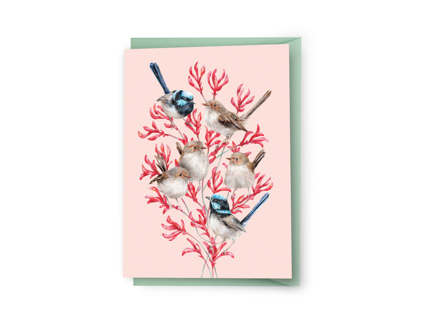 Superb Fairy-wren Family Greeting Card