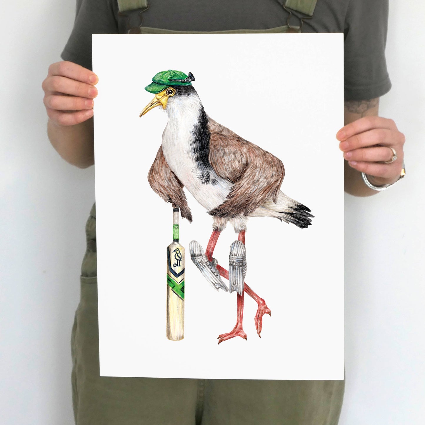 Corey the Cricketer Plover Art Print