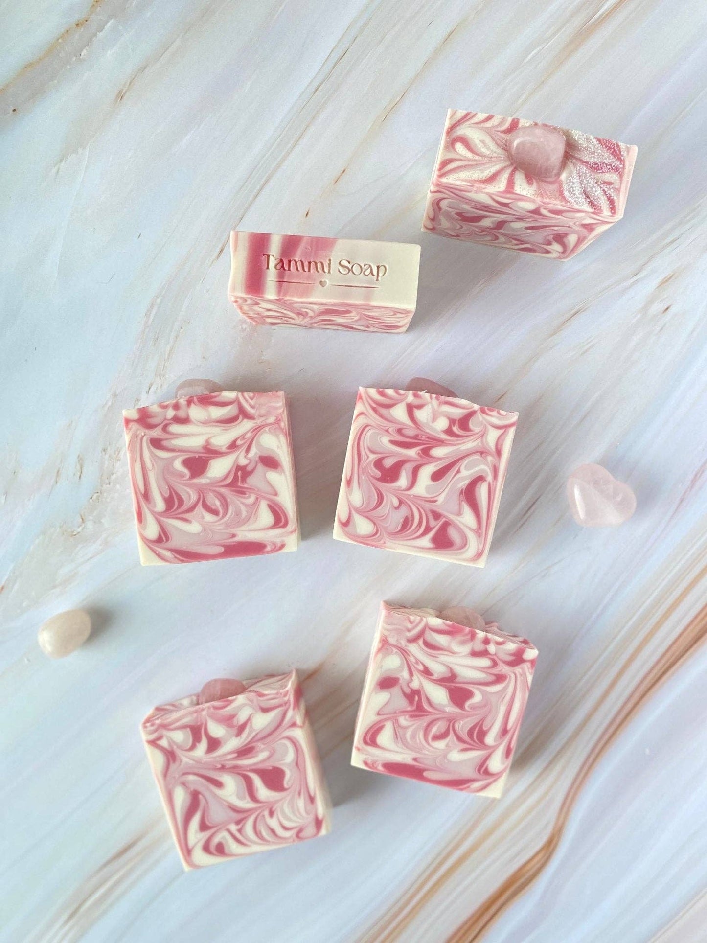 Luxury Artisanal Handmade Soap - Rose Quartz with Silk