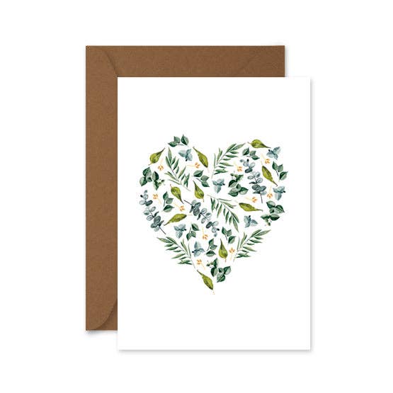 Leaf Heart - Greeting Card Love
