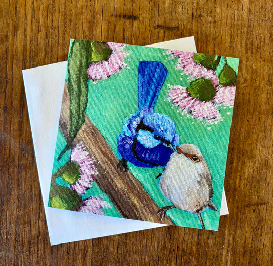 Splendid Wren Pair Premium Greeting Card