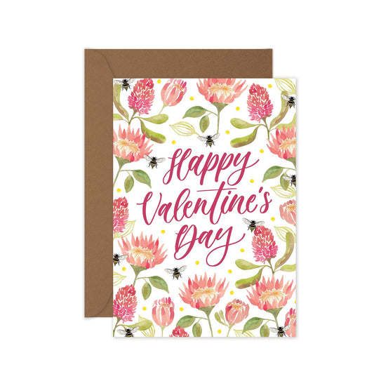 Happy Valentine's Day Floral - Greeting Card