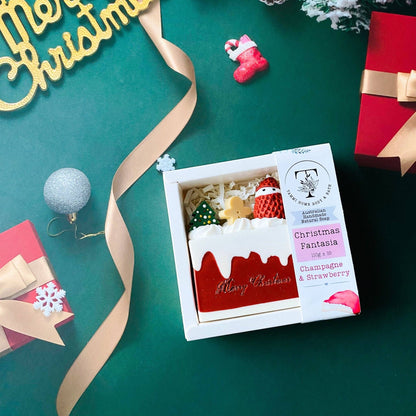 Handmade Artisan Christmas Soap | Christmas Fantasia | Champagne  & Strawberry Scent