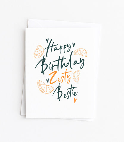 Zesty Bestie Birthday Card for Best Friend