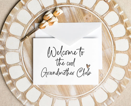 Pregnancy Announcement Card Family Cool Grandmothers Club