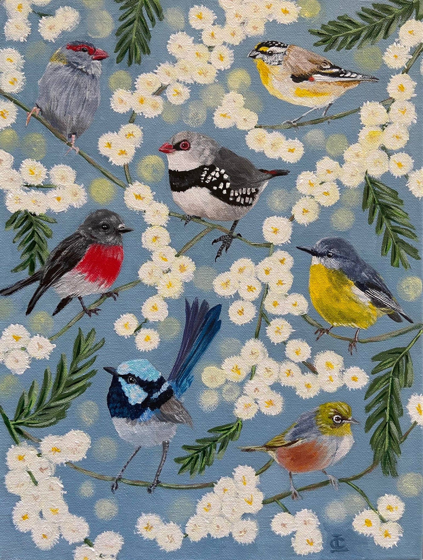 Little Birds Sampler Greeting Card
