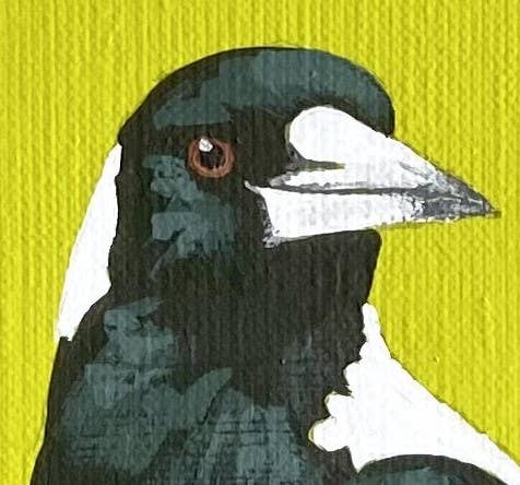 Green Magpie Premium Greeting Card