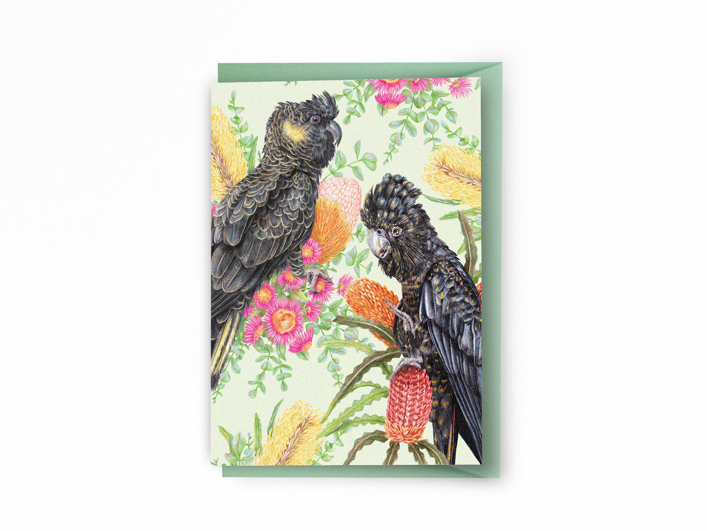 Black Cockatoos Greeting Card