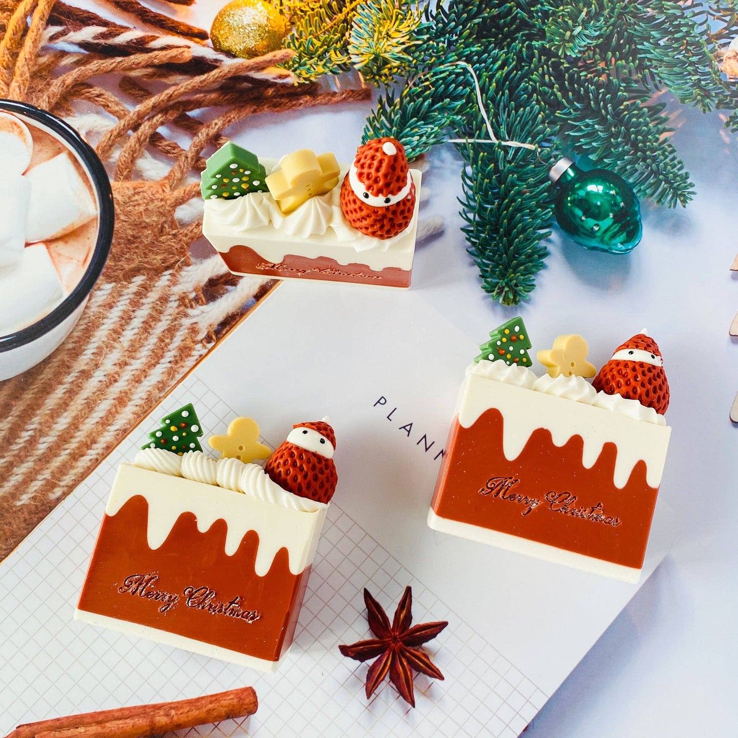 Handmade Artisan Christmas Soap | Christmas Fantasia | Champagne  & Strawberry Scent