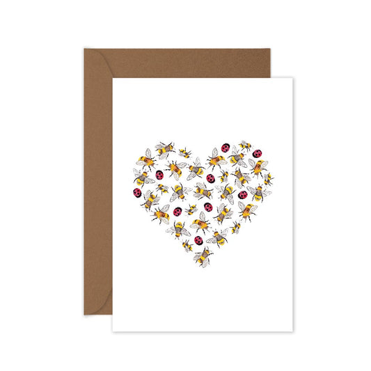 Lady Bee Heart - Love Greeting Card