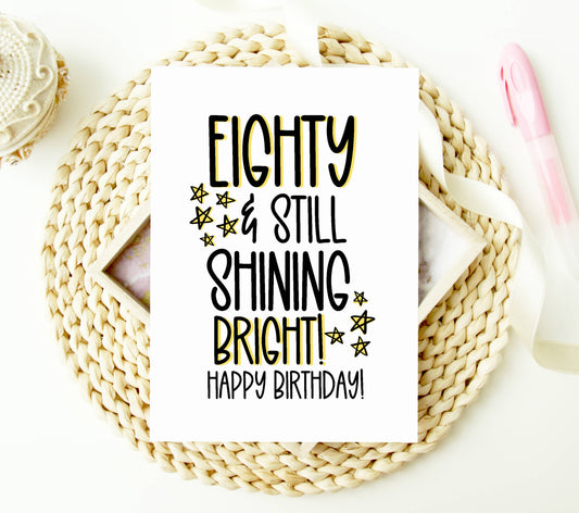 80th Birthday Card For Friend, Turning Eighty