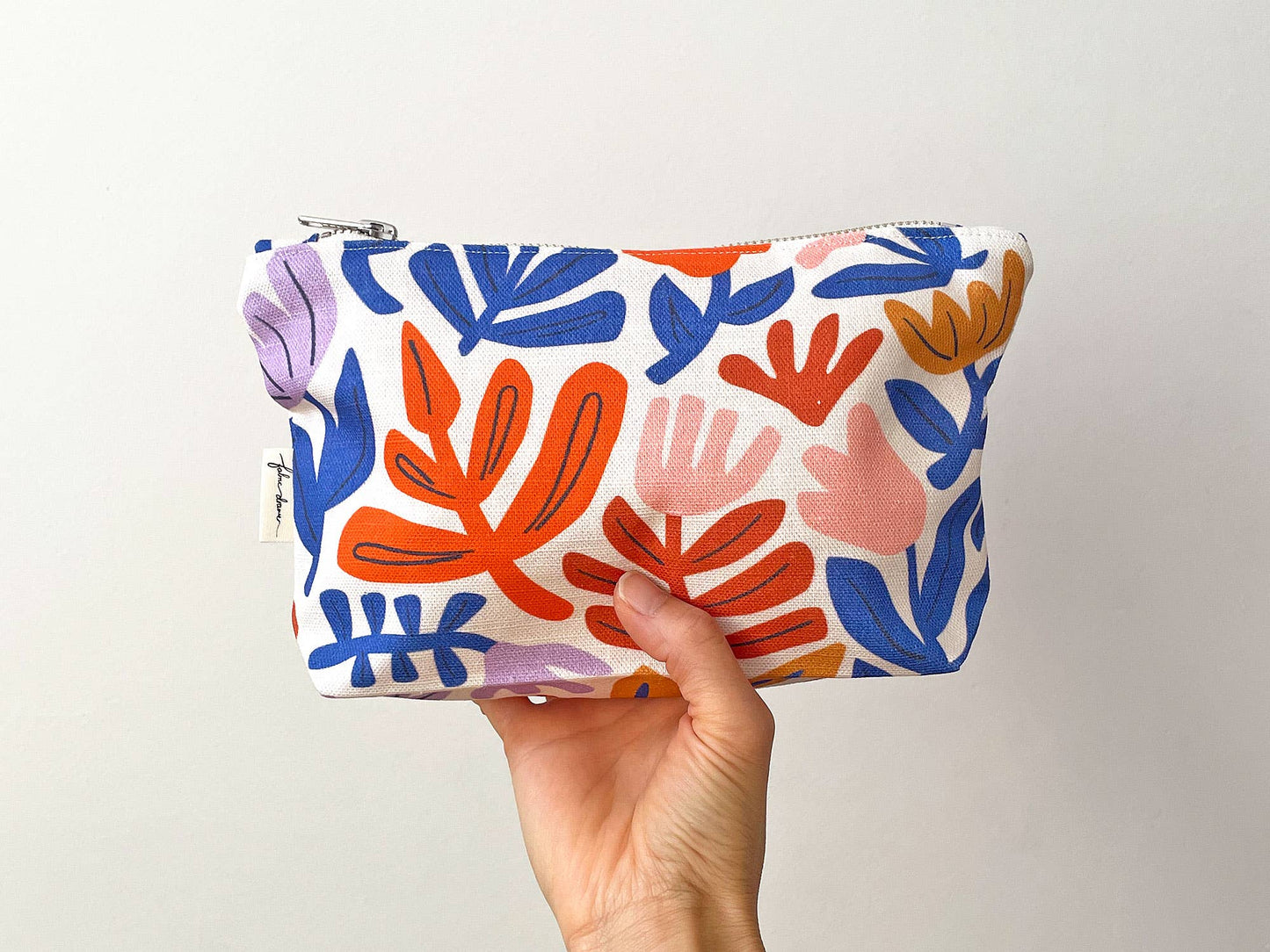 Handmade Make-up, Travel, Fabric Zip Purse - Petals (Light)
