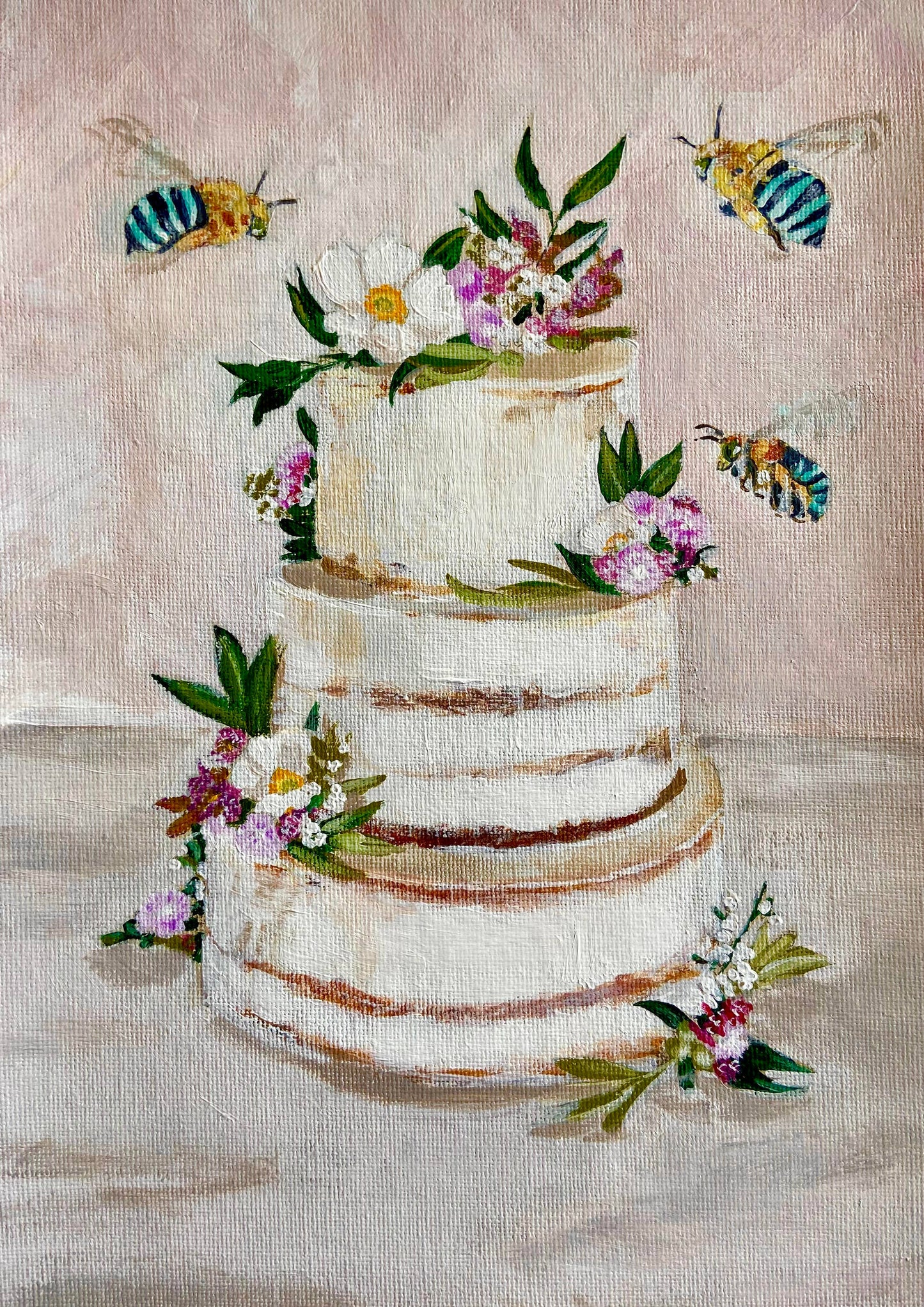 Floral Wedding Cake Greeting Card