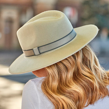 DEBORA HUTTON CANOPY BAY. CROYDON FELT FEDORA HAT, HANDMADE IN AUSTRALIA.