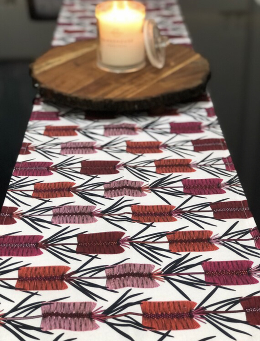 Bottlebrush Table Runner 32x150cm. Handmade in Australia
