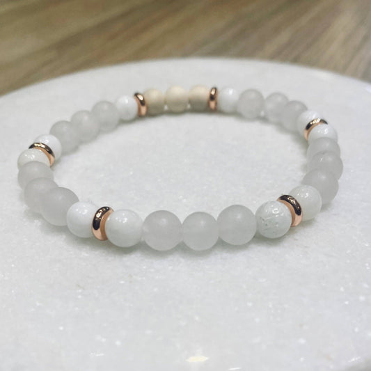Rose Quartz Shell | Imagination & Love | Aroma Bracelet