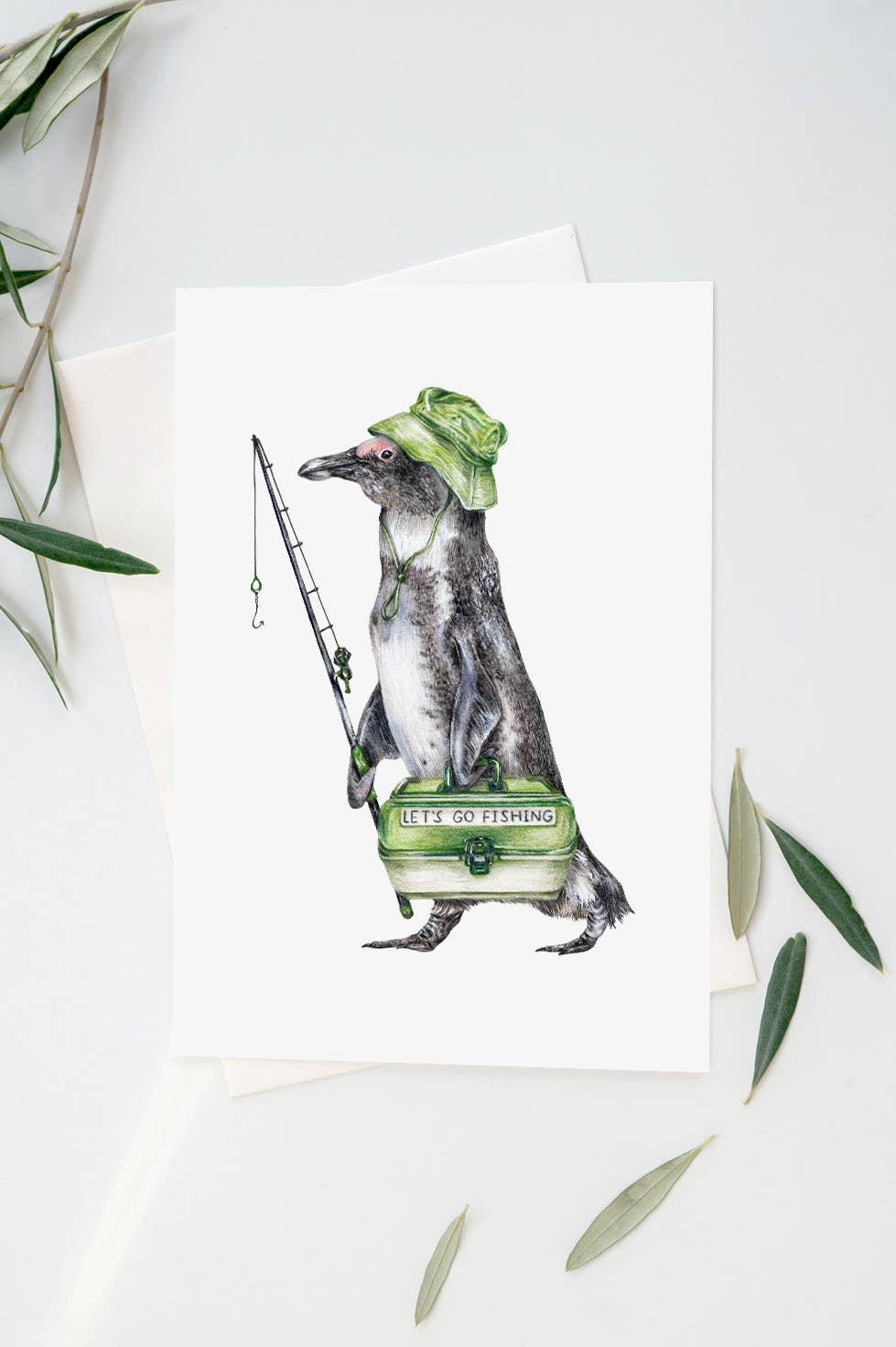 Fraser the Fisherman Penguin Art Print