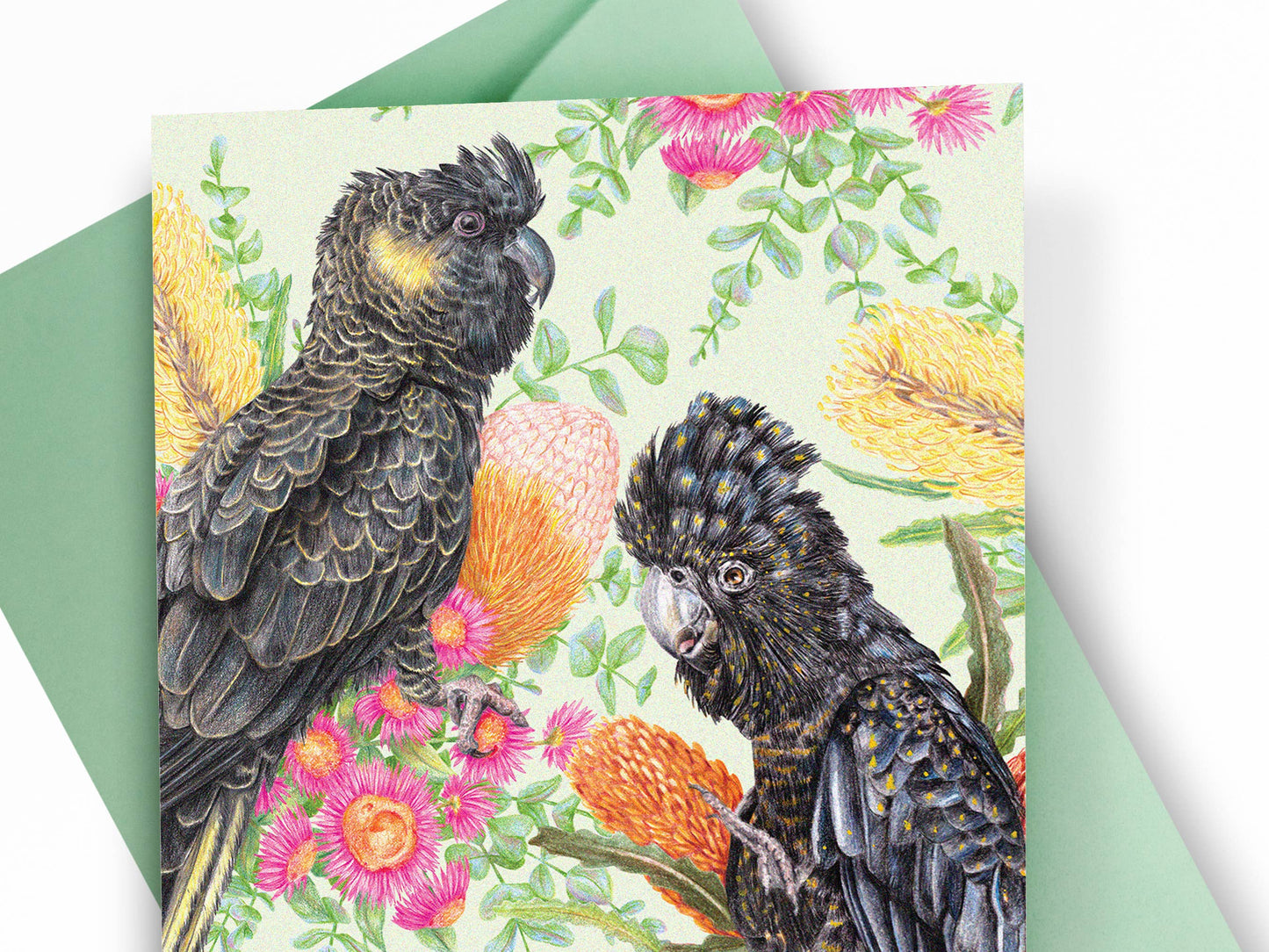 Black Cockatoos Greeting Card