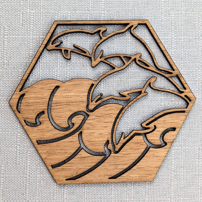 Australian Coastal Wooden Coaster Set