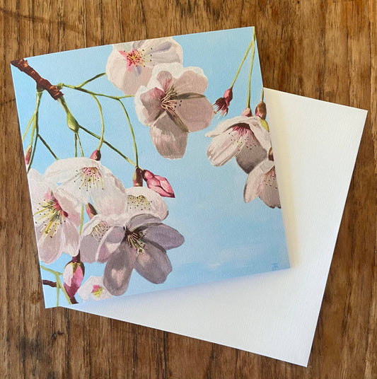 Beautiful White Blossoms Premium Greeting Card