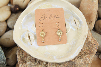 Gold Eye of Horus Earrings