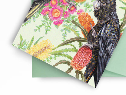 Black Cockatoos Greeting Card