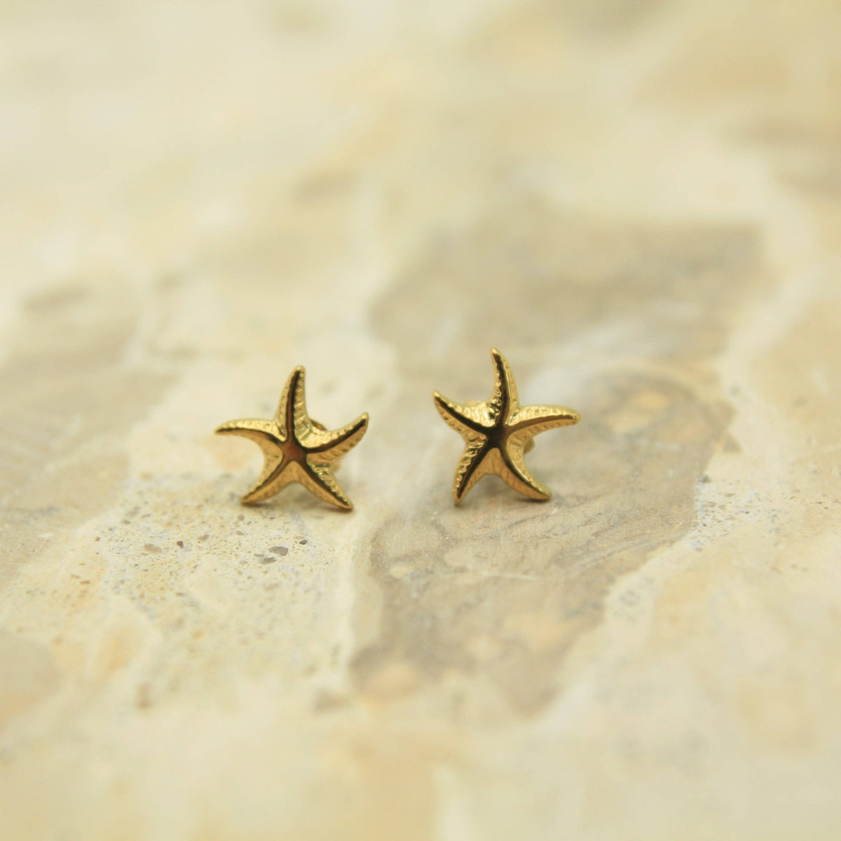 Golden Starfish Studs • Waterproof