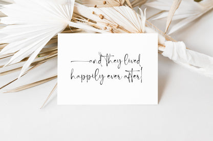 Wedding Congratulations Card, They Lived Happily Ever After