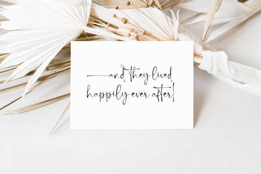 Wedding Congratulations Card, They Lived Happily Ever After