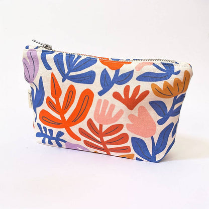 Handmade Make-up, Travel, Fabric Zip Purse - Petals (Light)