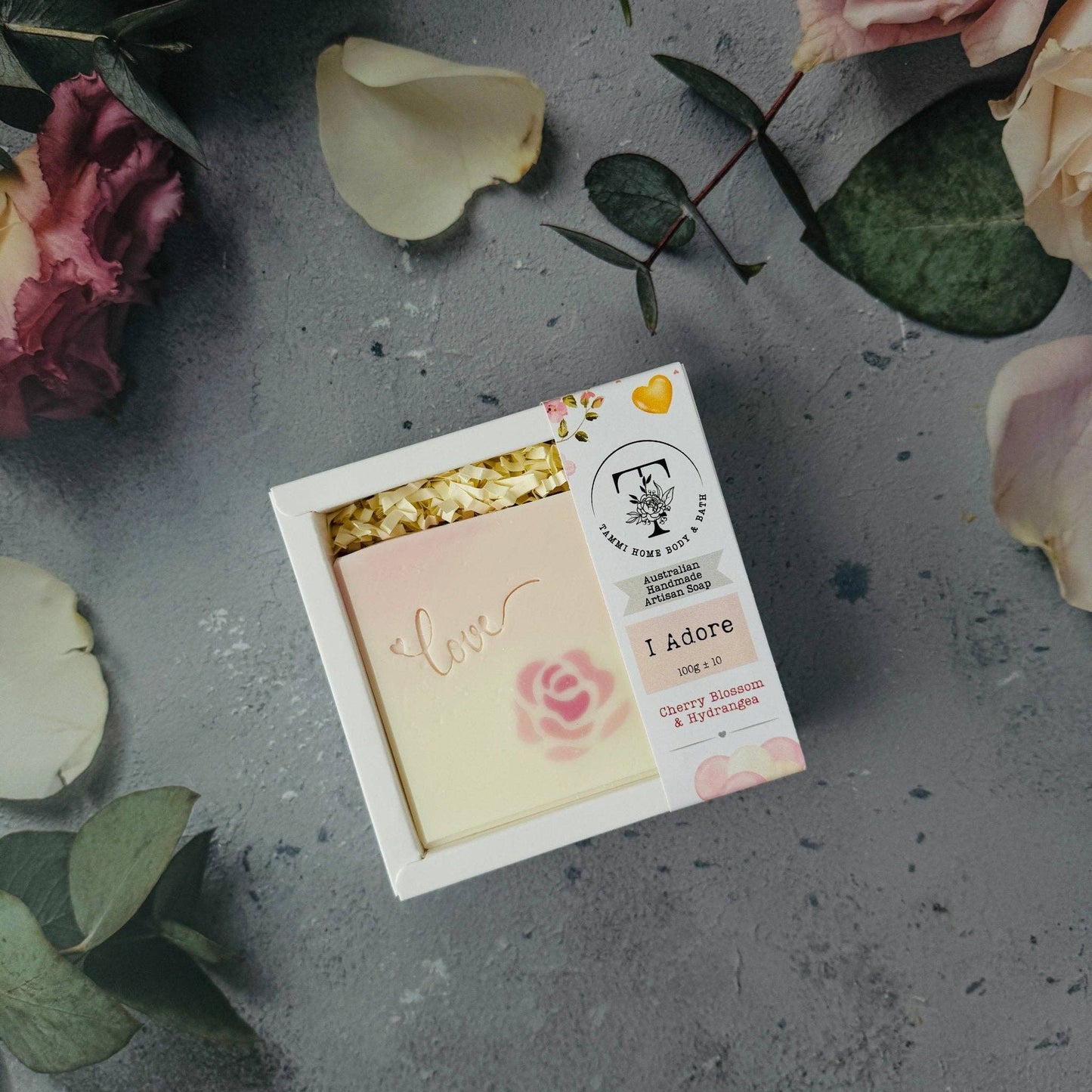 Handmade Artisan Soap | I Adore | Cherry Blossom, Hydrangea & Peach Scent