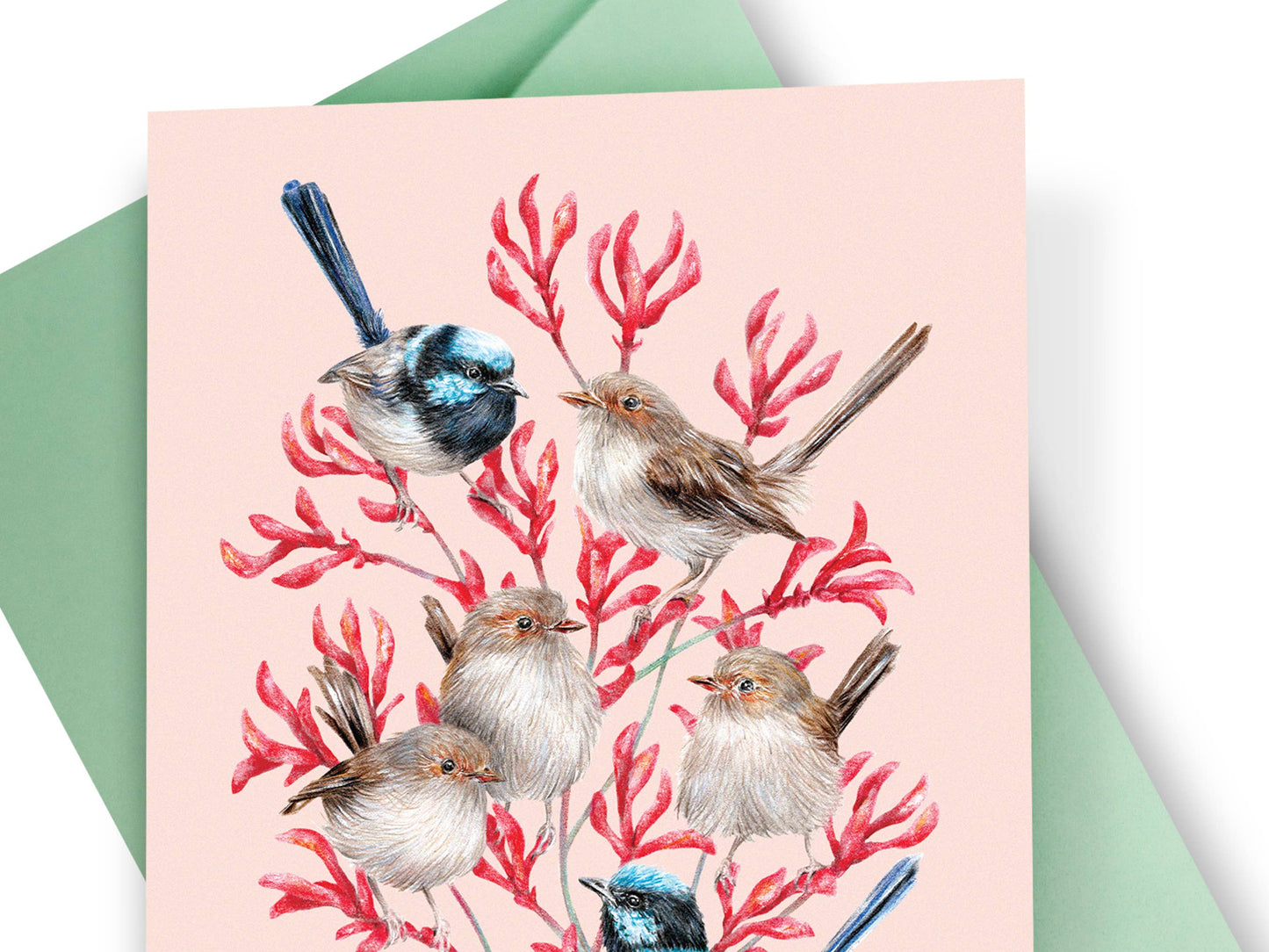 Superb Fairy-wren Family Greeting Card