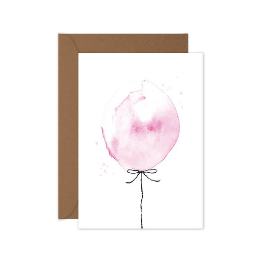 Pink Balloon - Birthday Greeting Card
