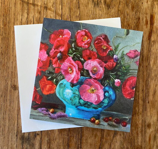 Pretty Poppies Premium Greeting Card