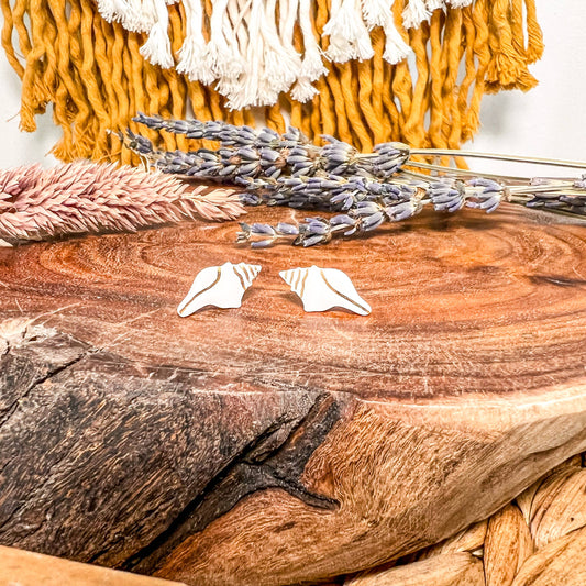 Nerissa - Sea Shell - Porcelain Stud Earrings