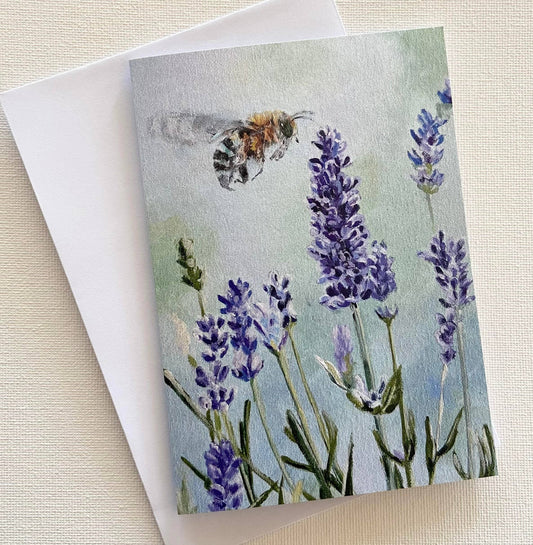 Native Bee & Lavender Greeting Card